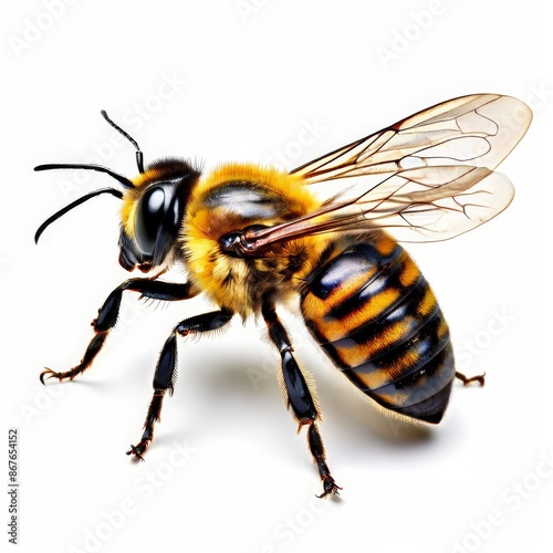 A carpenter-bee photography on white background.