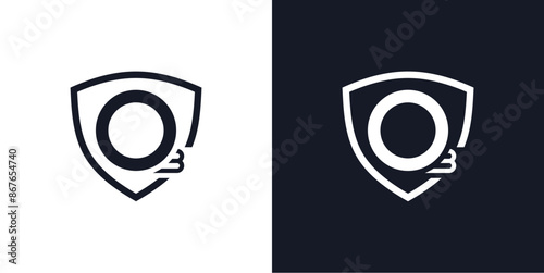 Amazing Vector save ozone logo, made of shield and ozone symbols, can be used in various media easily, editable, Exclusive