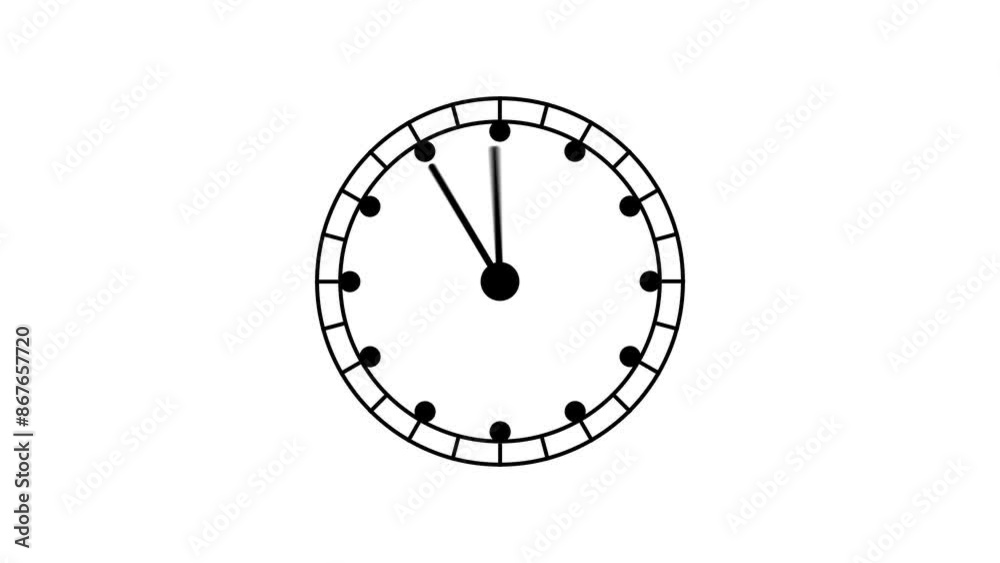 Abstract analog face clock icon .Analog wall clock icon ,neon sing clock icon animation on background.