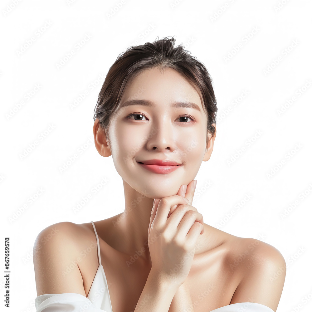 Beauty Asian women spa skin healthy on 100% isolate white background. Beauty Asian women spa skin healthy on 100% isolate white background.
