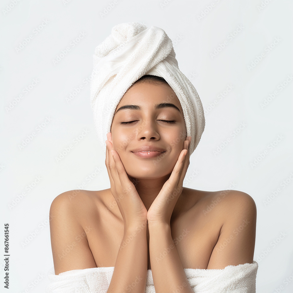 Beauty Korean Asian women spa skin healthy on 100% isolate white background. Beauty Korean Asian women spa skin healthy on 100% isolate white background.