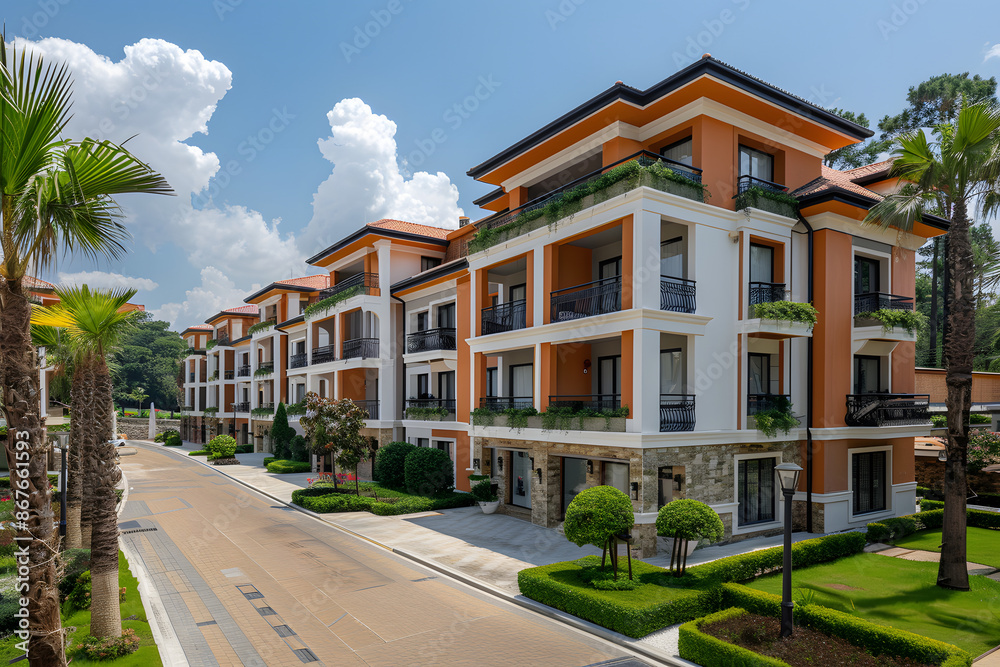 Obraz premium Exclusive Villa Community: Luxurious Living Amidst Serene Surroundings