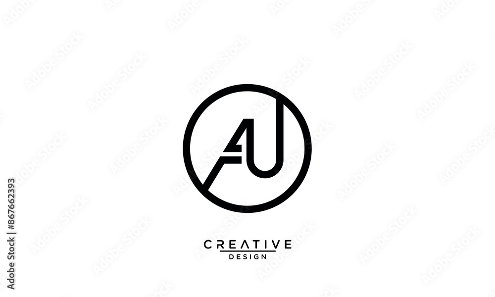 AAU, UA, A, U, Abstract Letters Logo Monogram AAU, UA, A, U, Abstract Letters Logo Monogram