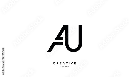 AAU, UA, A, U, Abstract Letters Logo Monogram