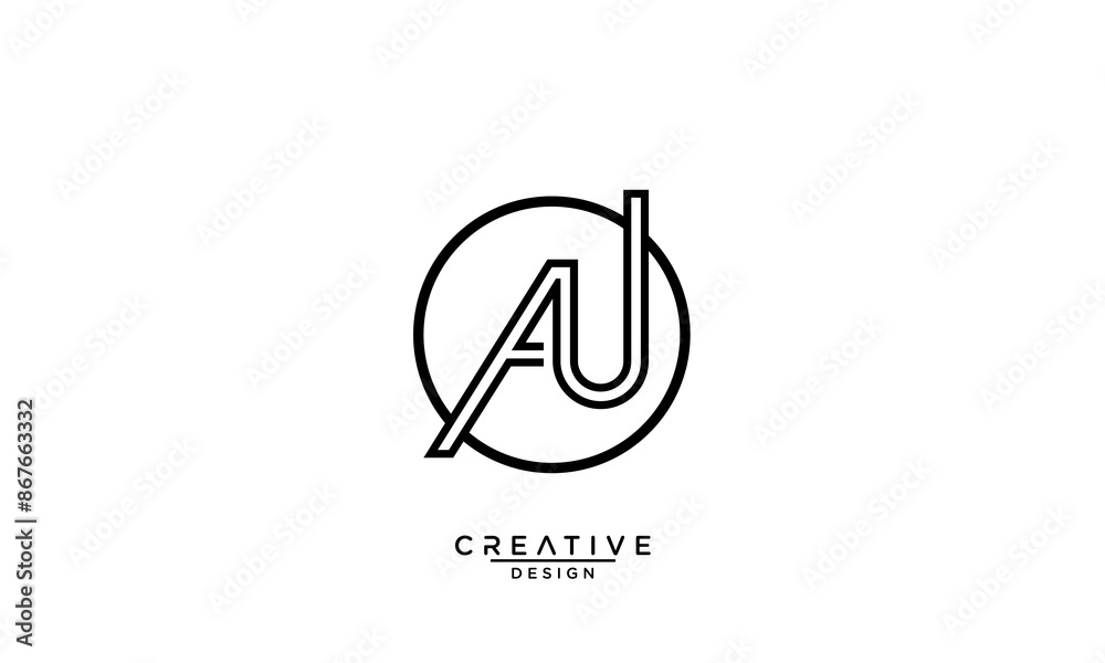 AAU, UA, A, U, Abstract Letters Logo Monogram AAU, UA, A, U, Abstract Letters Logo Monogram