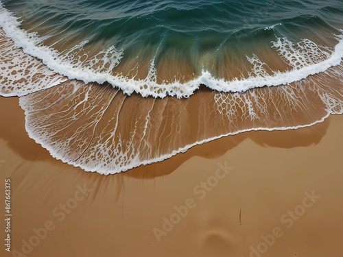 Top view waves on the sand beach summer holiday vacation concept transparent background