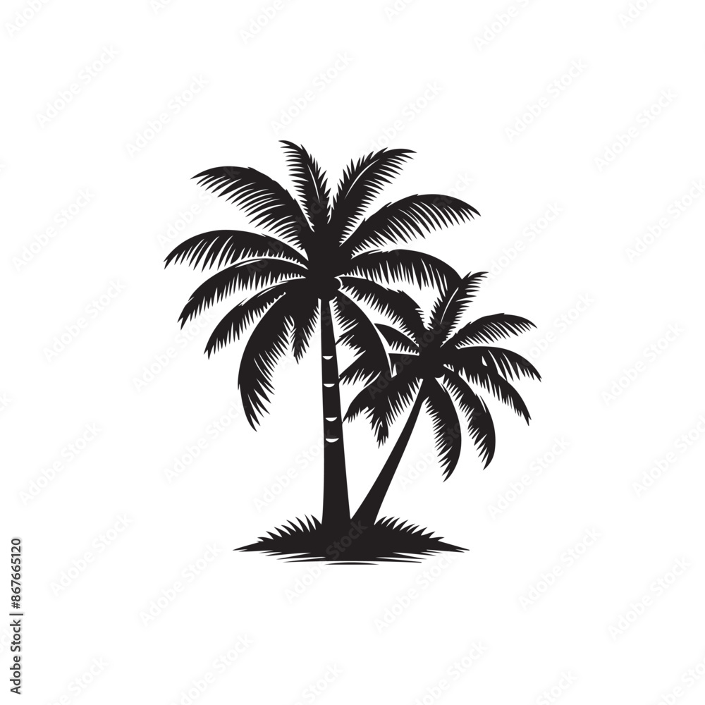 Obraz premium Coconut Tree silhouette Vector