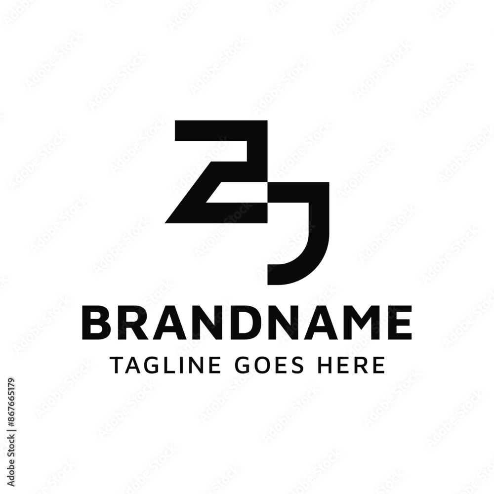 Letters ZJ Monogram Logo Set, suitable for any business with JZ or ZJ initials