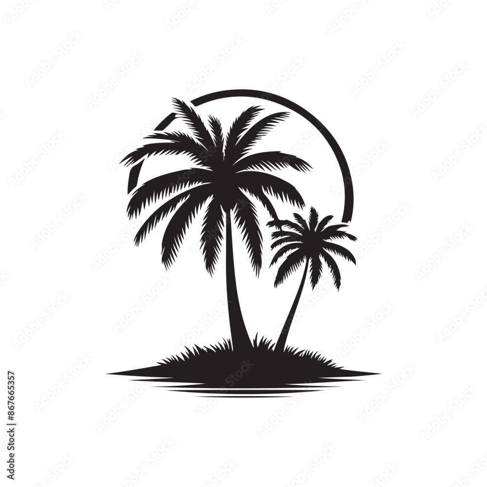 Coconut Tree silhouette Vector Coconut Tree silhouette Vector