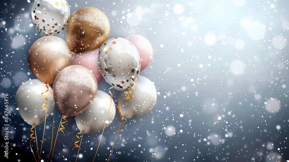 Festive background balloons, New Year celebration. Generative AI Festive background balloons, New Year celebration. Generative AI