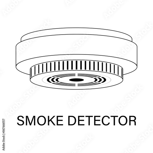 Smoke Detector Icon Symbol. Smoke Alarm. Vector Illustration Isolated on White Background. 
