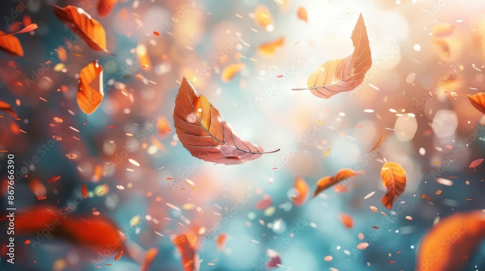 Falling leaves autumn colorful texture