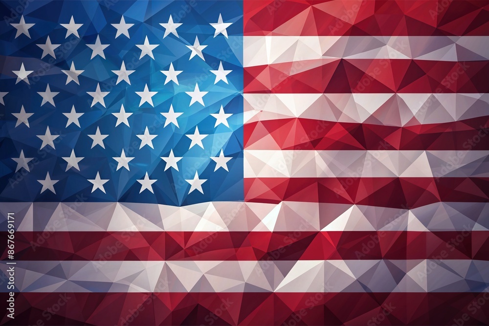 Lowpoly D American Flag A Geometric of Patriotic Pride Lowpoly D American Flag A Geometric of Patriotic Pride
