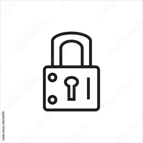 lock vector icon line template