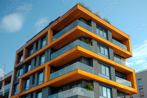 Luxurious Residential Tower Facade in High-End Campus Setting, Modern Architecture and Urban Living Concept