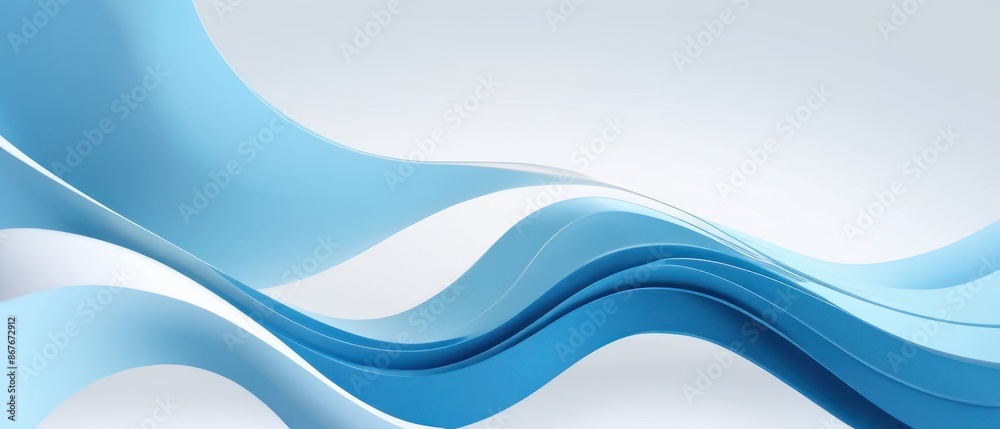 Fototapeta premium Abstract blue and white wave design with smooth flowing lines and gradient shades. Perfect for modern and minimalist backgrounds.