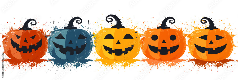 Bunte Halloweenkürbisse, made by AI Bunte Halloweenkürbisse, made by AI