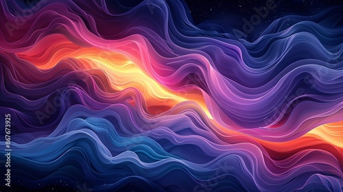 A wallpaper or background with wavy patterns in a seamless digital art style, emanating warmth and energy