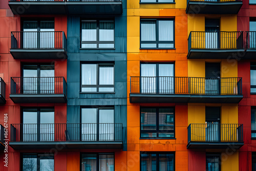 Luxurious Residential Tower Facade in High-End Campus Setting  Modern Architecture and Urban Living Concept