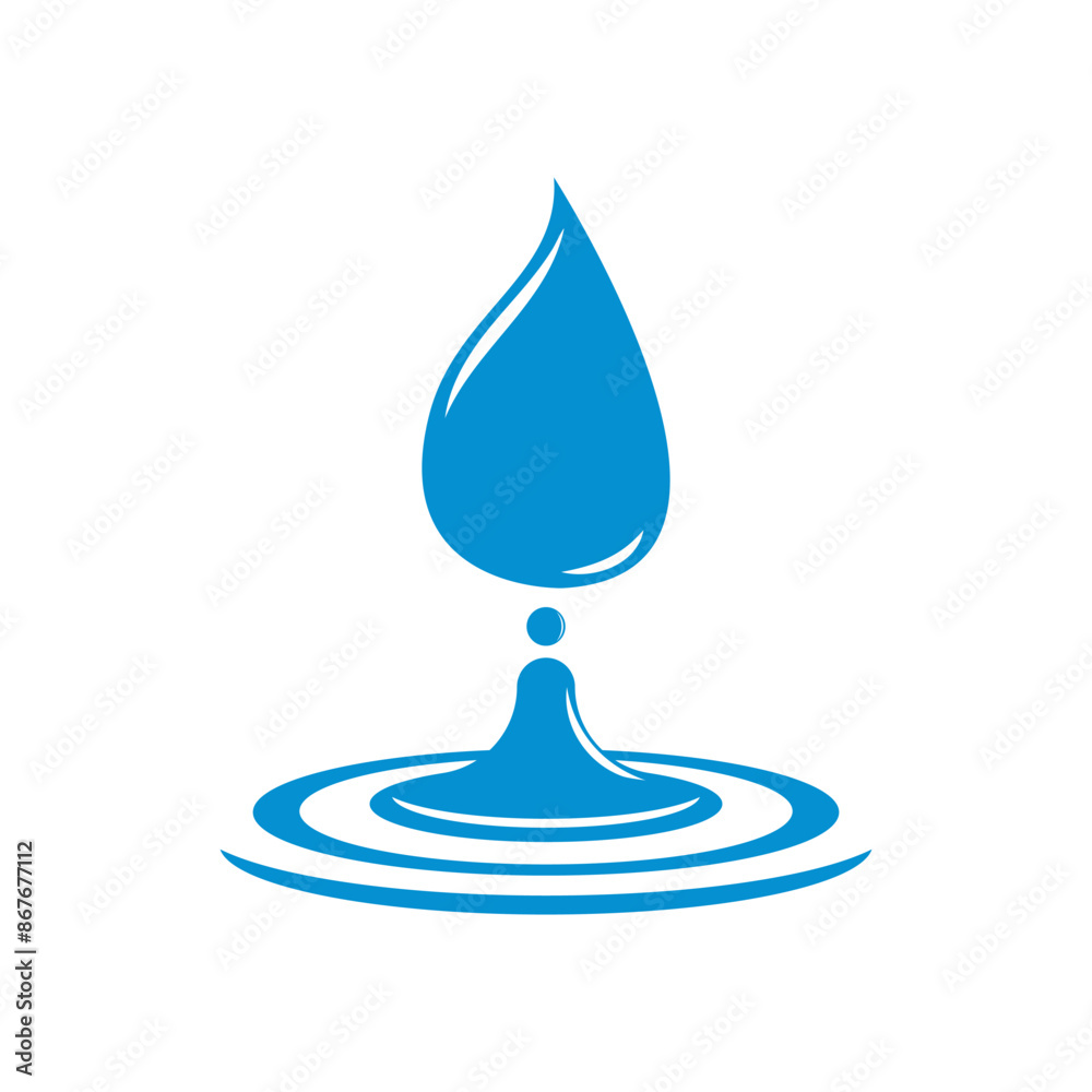 Blue water drop vector logo icon Blue water drop vector logo icon
