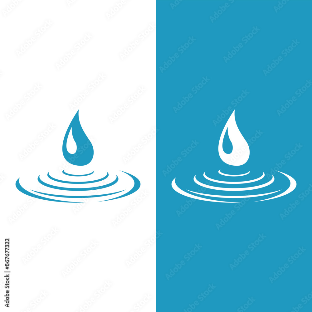 Blue water drop vector logo icon Blue water drop vector logo icon