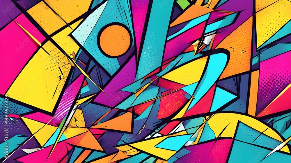 Fototapeta premium A colorful explosion of paint splatters with a rainbow of colors