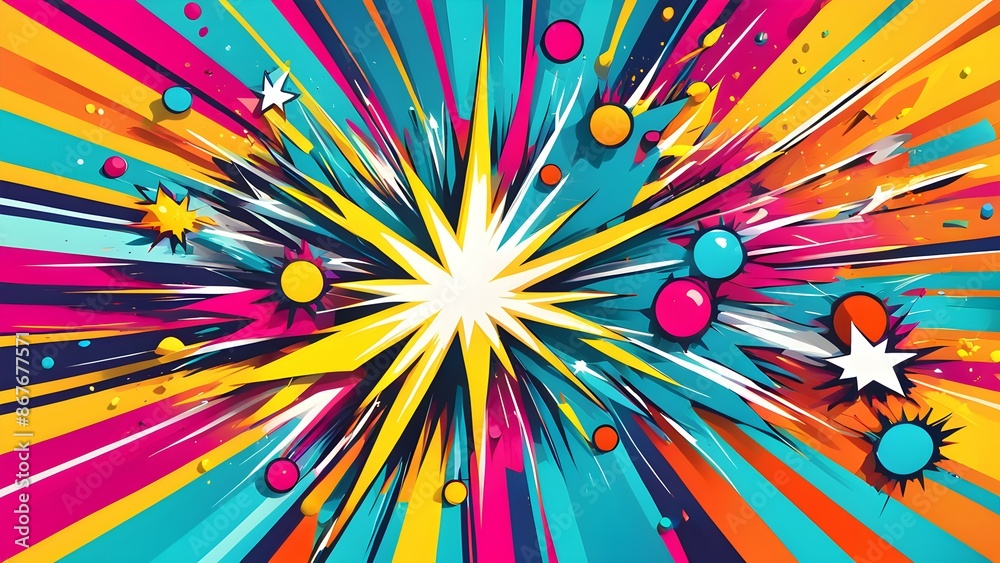 A colorful explosion of paint splatters with a rainbow of colors A colorful explosion of paint splatters with a rainbow of colors