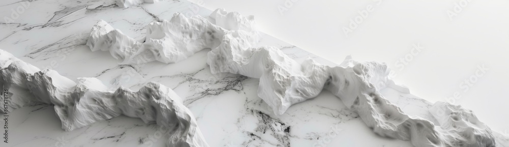 Obraz premium Artistic Natural Stone Sculpture, Marble Texture Close-Up Showcases Intricate Veins and Color Variations, Graphic resource, fine art, wallpaper, banner design, advertising, illustration, background,