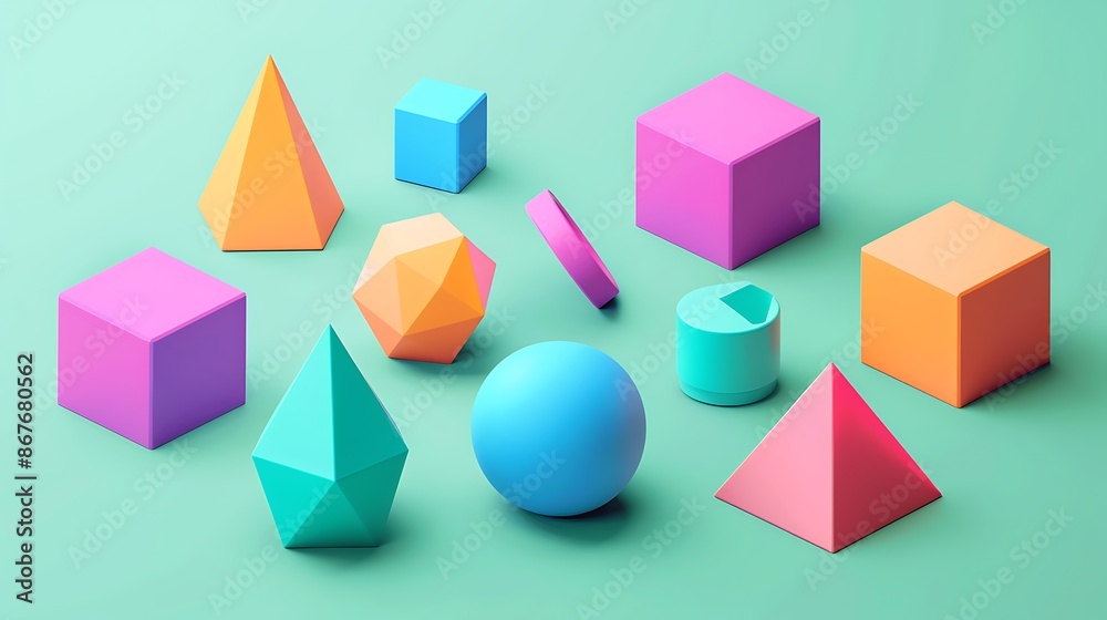 Infographic on 3D Shapes illustrating properties of cubes prisms pyramids cylinders cones and spheres with diagrams of crosssections volumes and surface areas Infographic on 3D Shapes illustrating properties of cubes prisms pyramids cylinders cones and spheres with diagrams of crosssections volumes and surface areas