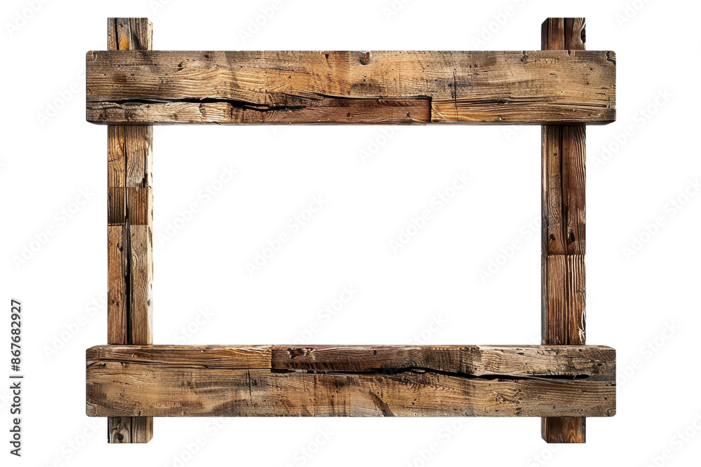 Rustic wooden frame with a weathered texture and natural wood grain, ideal for art, photos, or DIY projects, adding charm and character. Rustic wooden frame with a weathered texture and natural wood grain, ideal for art, photos, or DIY projects, adding charm and character.