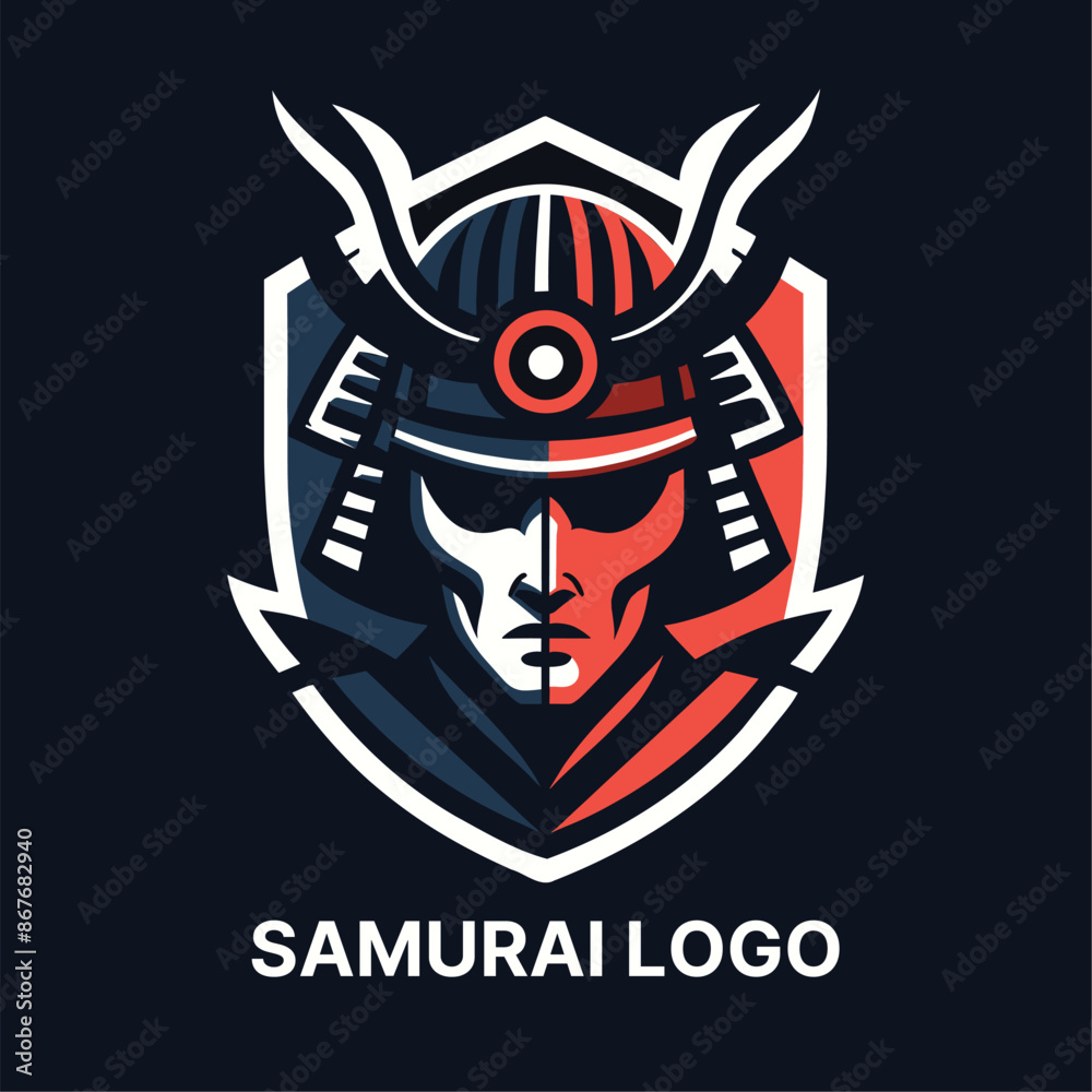 Samurai logo with bold lines detailed illustration ideal for branding and identity purposes Samurai logo with bold lines detailed illustration ideal for branding and identity purposes