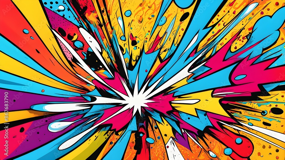 Obraz premium A colorful explosion with a lot of different colors and shapes