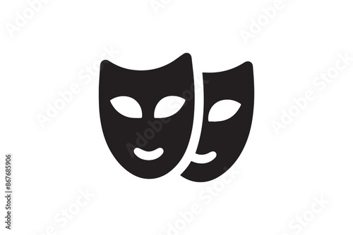 masquerade musk vector silhouette isolated in white background