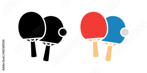 Ping pong icon set. Table tennis racket Symbol. Table tennis sign. for mobile concept and web design. vector illustration on white background