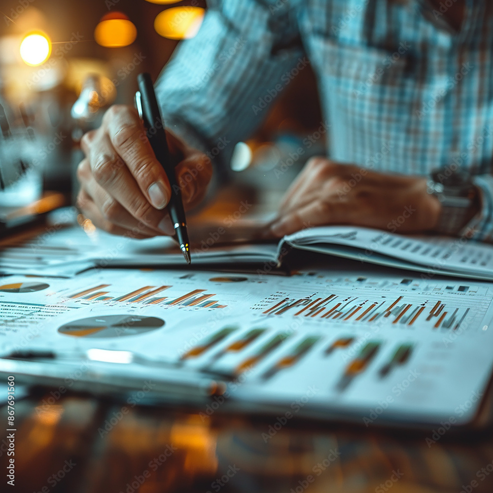 accountant working on desk using calculator, generative ai accountant working on desk using calculator, generative ai