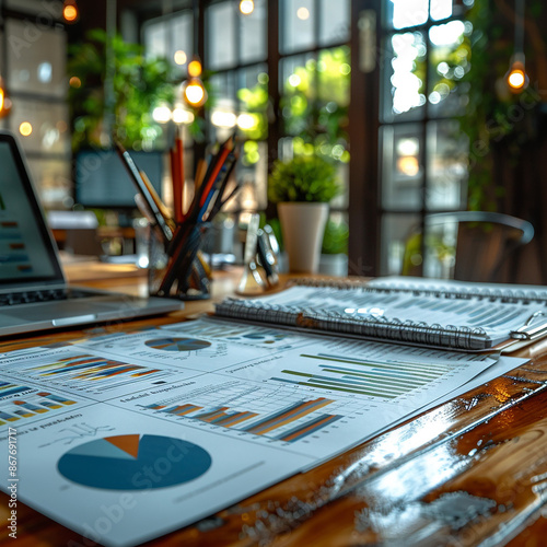 accountant working on desk using calculator, generative ai