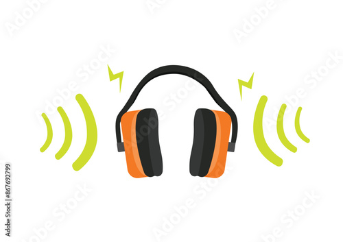 Safety Earmuffs. protect your hearing when working in particularly noisy place