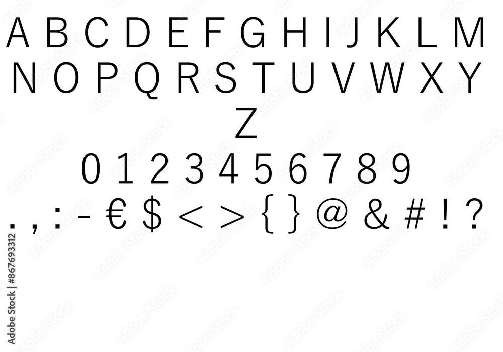 Font set with letters with numbers and special characters. With a transparent background Font set with letters with numbers and special characters. With a transparent background