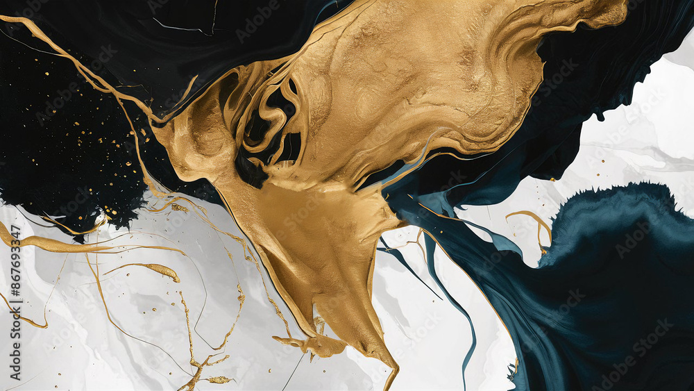 Modern Minimalist Abstract Art Paintings Gold Foil Lines Art Texture Wall Posters. can be used as a trendy background for wallpapers, posters, cards, invitations, websites.