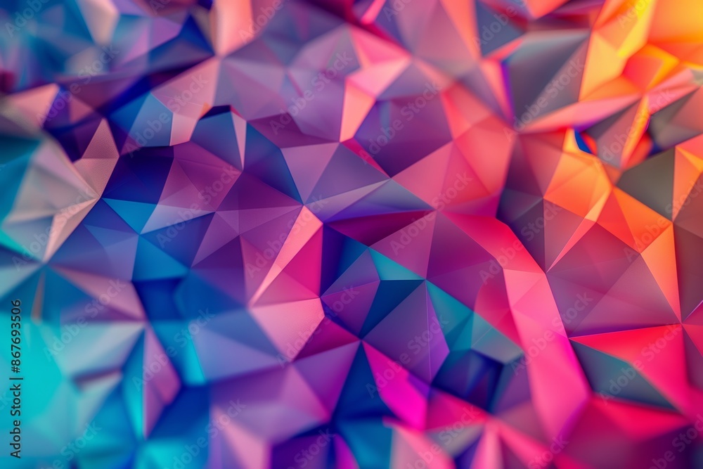 Abstract Colorful Triangular Geometric Background with Vivid Gradient Abstract Colorful Triangular Geometric Background with Vivid Gradient