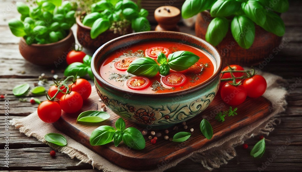 Tomatensuppe mit Basilikum Tomatensuppe mit Basilikum