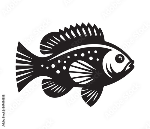fierce fishing vector silhouette vector style graphic resources white background
