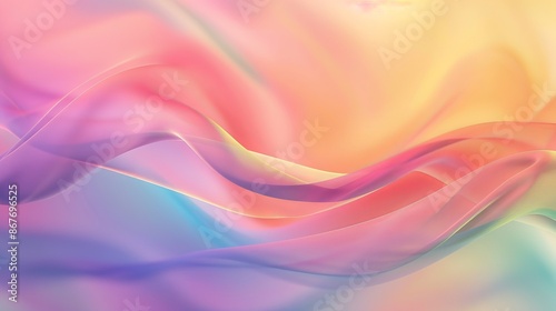 A soft and dreamy wallpaper background with flowing abstract waves in gentle pastel colors providing a soothing visual