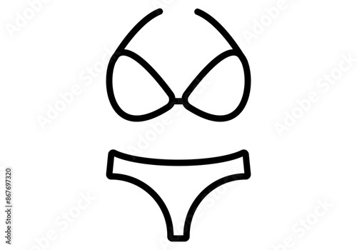 Icono negro de bikini de mujer