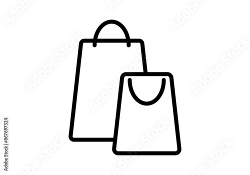 Icono negro de dos bolsas de la compra