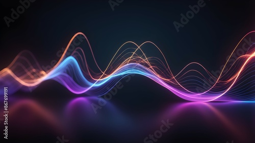 A colorful wave of light is shown in the image