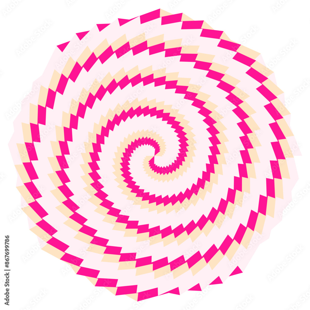An abstract retro psychedelic spiral shape design element. An abstract retro psychedelic spiral shape design element.