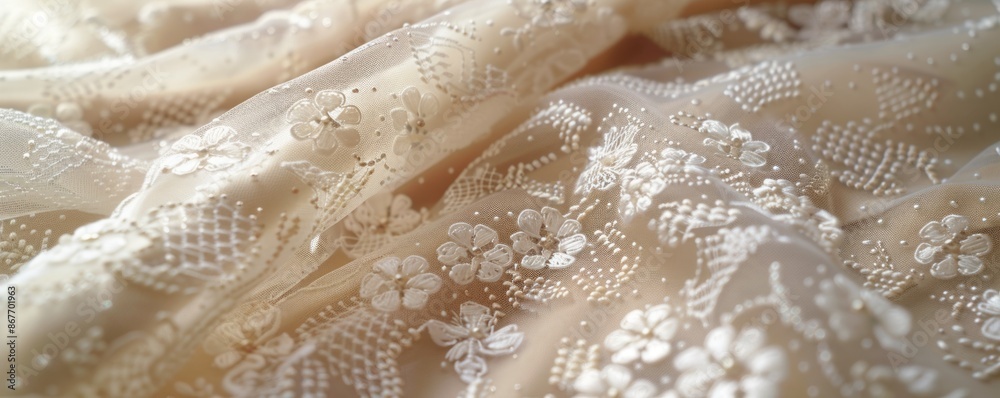 A delicate lace pattern, its airy texture and intricate details creating a sense of elegance. A delicate lace pattern, its airy texture and intricate details creating a sense of elegance.