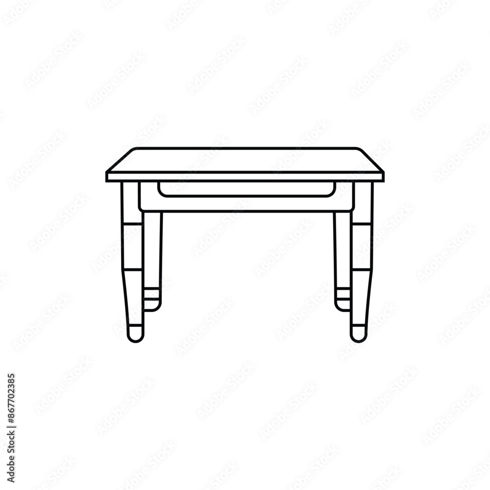 Table line art on a white background Table line art on a white background