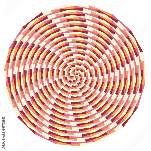 An abstract retro psychedelic spiral shape design element.